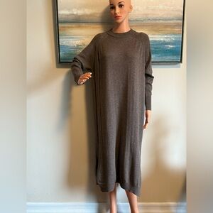 Muji Brown Long Sleeve Sweater Dress